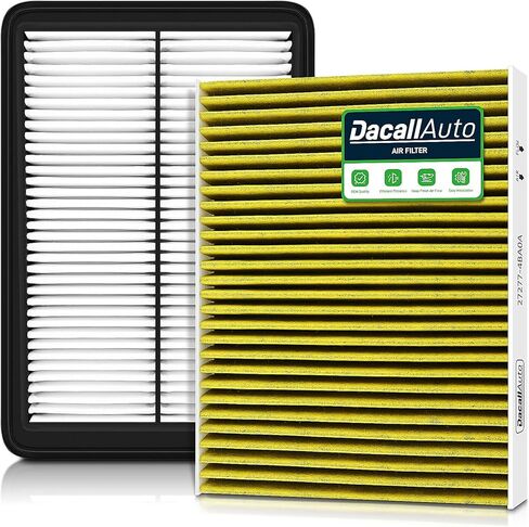 Activated Carbon Cabin & Engine Air Filter Set fit for Nissan Rogue 2.5L Gas (2014-2020), Rogue Hybrid 2.0L (2017–2019), Rogue Sport/Qashqai 2.0L (2017–2023), Replacement CF11854, CA11858 in Kuwait