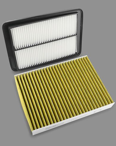 Activated Carbon Cabin & Engine Air Filter Set fit for Nissan Rogue 2.5L Gas (2014-2020), Rogue Hybrid 2.0L (2017–2019), Rogue Sport/Qashqai 2.0L (2017–2023), Replacement CF11854, CA11858 in Kuwait