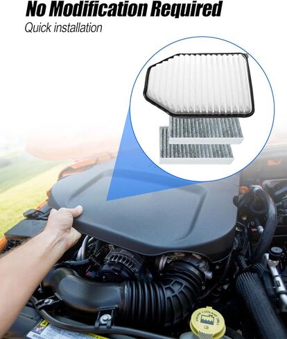 طقم فلتر هواء المحرك ومجموعة فلتر هواء المقصورة مناسب لسيارة جيب رانجلر 3.6L V6 2011-2017 JK 3.6L V6 2018 استبدال CA10348 53034018AD 53034018AE 68257791AA CF11777 55111302AA 68233626AA C16177 in Kuwait