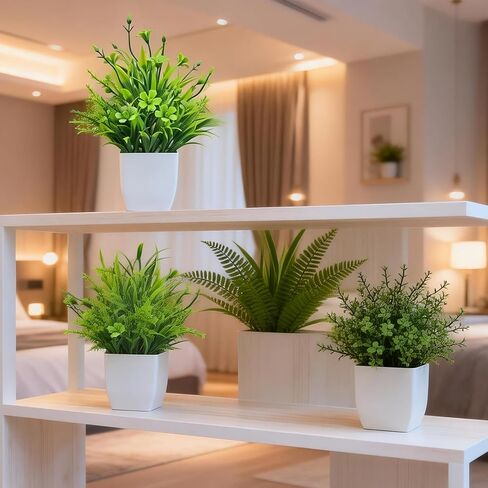 Artificial Plants 6 Packs Fake Plants Small Faux Plants Bathroom Accessories for Indoor Halloween Home Kitchen Office Desk Table Decor in Kuwait