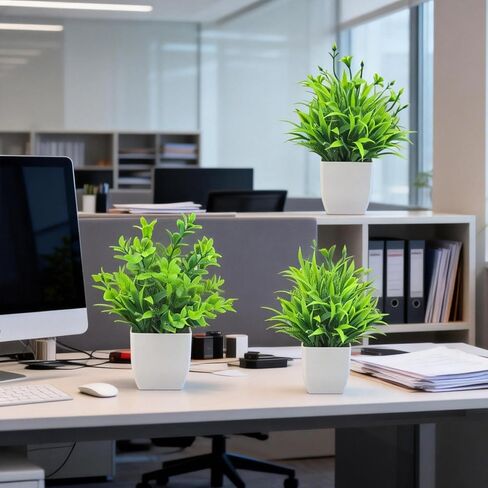 Artificial Plants 6 Packs Fake Plants Small Faux Plants Bathroom Accessories for Indoor Halloween Home Kitchen Office Desk Table Decor in Kuwait