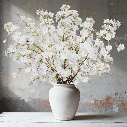 5 قطع 39.4 بوصة فرع زهر الكرز الصناعي زهور الكرز الاصطناعية وهمية زهور صناعية طويلة الجذعية لحفلات الزفاف والمنزل والمكتب وغرفة النوم والحفلات وترتيب مزهرية الربيع والديكور الداخلي in Kuwait