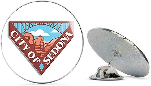 مدينة سيدونا أريزونا على شكل ختم (شعار أريزونا آز) معدني 0.75 بوصة قبعة طية صدر السترة دبوس ربط دبوس خلفي in Kuwait