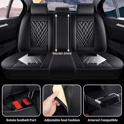 Car Seat Covers Full Set for Jeep Wrangler 4xe 2023-2026, Waterproof Nappa Leather Car Seat Cover, Full Coverage Car Seat Covers Sets(5 Seats/Black) in Saudi Arabia