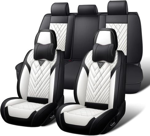 أغطية مقاعد السيارة مجموعة كاملة لسيارة تشيفي كروز 2011-2019، غطاء مقعد السيارة من جلد نابا المقاوم للماء، مجموعات أغطية مقاعد السيارة ذات التغطية الكاملة (5 مقاعد/أسود وأحمر) in Kuwait
