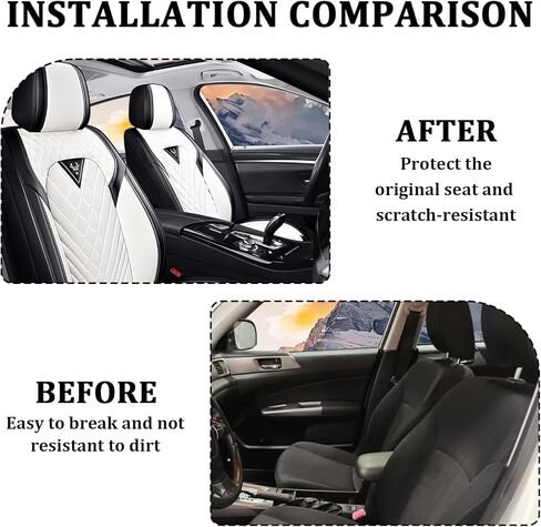 Car Seat Covers Full Set for Volkswagen Beetle 2012-2019, Waterproof Nappa Leather Car Seat Cover, Full Coverage Car Seat Covers Sets(5 Seats/Black White) in Saudi Arabia