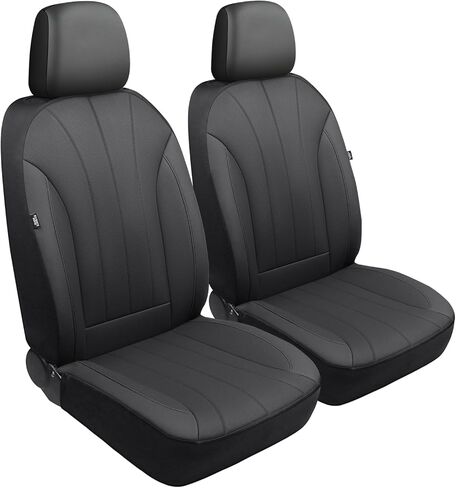 SOBONITO Nppa Leather Seat Covers,Bucket Seat Cushion Protectors Universal fit RAV4 CRV Rogue Wrangler Ranger Equinox Santa Fe Palisade Tacoma,Compatible with 95% Sedan SUV,Anti-Slip 2pcs Gray in Kuwait