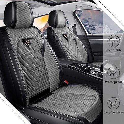 Car Seat Covers Full Set for Subaru Outback 2000-2026, Waterproof Nappa Leather Car Seat Cover, Full Coverage Car Seat Covers Sets(5 Seats/Black Gray) in Saudi Arabia