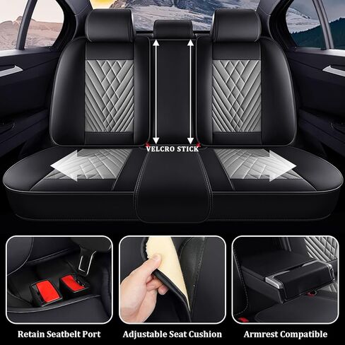 Car Seat Covers Full Set for Subaru Outback 2000-2026, Waterproof Nappa Leather Car Seat Cover, Full Coverage Car Seat Covers Sets(5 Seats/Black Gray) in Saudi Arabia