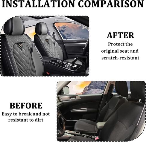 Car Seat Covers Full Set for Subaru Outback 2000-2026, Waterproof Nappa Leather Car Seat Cover, Full Coverage Car Seat Covers Sets(5 Seats/Black Gray) in Saudi Arabia