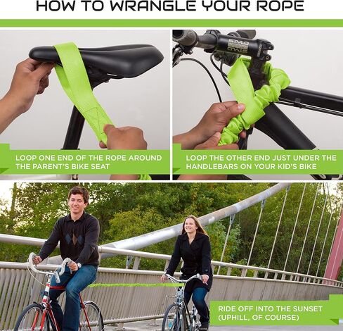 حبل سحب بنجي للدراجة من Cibi - حزام سحب عالي التحمل لراكبي الدراجات مع حلقات آمنة، يمتد من 4.6 إلى 15 قدم، ومقاوم 4000 رطل - للدراجات الصغيرة، MTB والمزيد in Kuwait