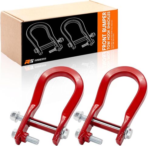 Front Bumper Tow Hook Shackles Red Compatible with Chevy Silverado 1500,GMC Sierra 1500 2007-2018, Replaces #84192871 in Kuwait