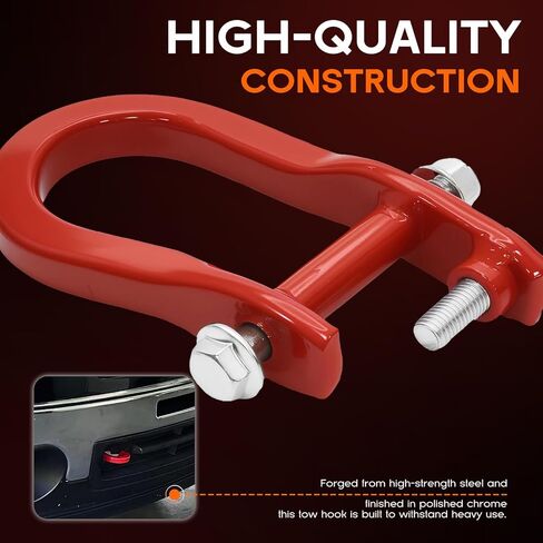 Front Bumper Tow Hook Shackles Red Compatible with Chevy Silverado 1500,GMC Sierra 1500 2007-2018, Replaces #84192871 in Kuwait