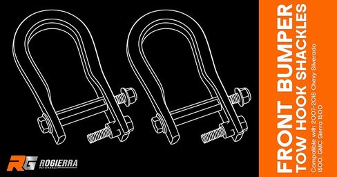 Front Bumper Tow Hook Shackles Red Compatible with Chevy Silverado 1500,GMC Sierra 1500 2007-2018, Replaces #84192871 in Kuwait