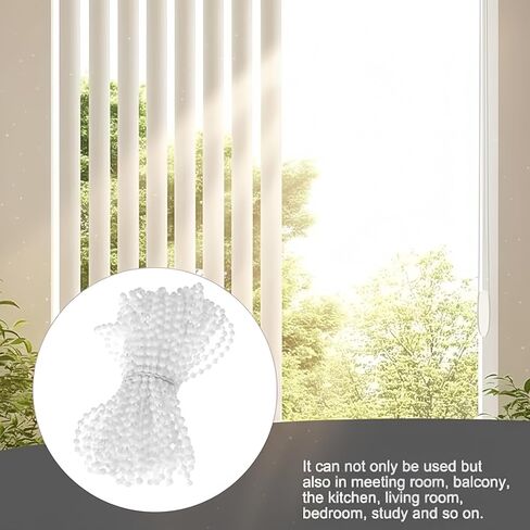 4.5mm White Plastic Ball Bead Chain Repair for Roller Blind Fitting, 10M Roller and Roman Shade Blind Beaded Chain Cord (10.94 Yards) in Saudi Arabia