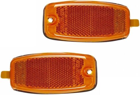 Carlights360 For Hyundai Santa Fe 2001 02 03 04 2005 Side Marker Light Driver And Passenger Side | Pair | Front | Plastic | Amber Lens | With Bulbs | Replacement For HY2550107 | 92303-26010 in Saudi Arabia