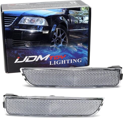 iJDMTOY Euro Clear عدسة أمامية لمصابيح التحديد الجانبية متوافقة مع Volkswagen VW 2001-2005 Passat، استبدل مصابيح العلامات الجانبية الكهرمانية OEM in Kuwait