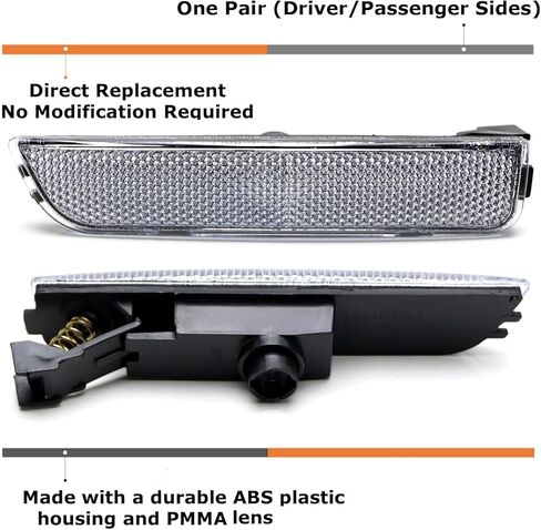 iJDMTOY Euro Clear عدسة أمامية لمصابيح التحديد الجانبية متوافقة مع Volkswagen VW 2001-2005 Passat، استبدل مصابيح العلامات الجانبية الكهرمانية OEM in Kuwait