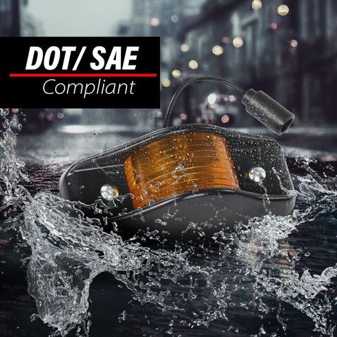 DOTCOM LED Side Marker Lights with Reflectors Kit 5 tons Compatible with Humvee M998 Hummer, Universal Red and Amber Lens 10PCS in Kuwait