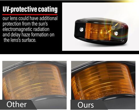 DOTCOM LED Side Marker Lights with Reflectors Kit 5 tons Compatible with Humvee M998 Hummer, Universal Red and Amber Lens 10PCS in Kuwait