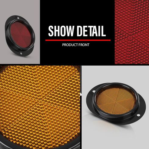 DOTCOM LED Side Marker Lights with Reflectors Kit 5 tons Compatible with Humvee M998 Hummer, Universal Red and Amber Lens 10PCS in Kuwait