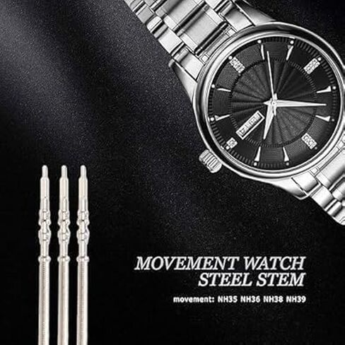 5Pcs Silver Movement Watch Steel Stem Crown Kit NH35 NH36 NH38 NH39, Spare Parts, Repair Tools and Accessories, Watch Repair Tools and Kits in Kuwait