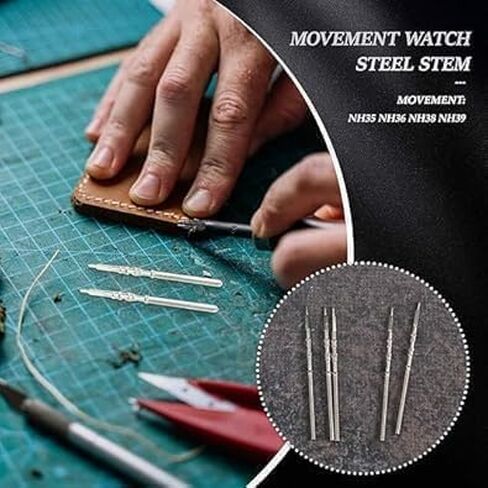 5Pcs Silver Movement Watch Steel Stem Crown Kit NH35 NH36 NH38 NH39, Spare Parts, Repair Tools and Accessories, Watch Repair Tools and Kits in Kuwait