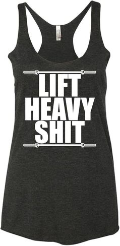 Lift Heavy Shit Barbell Workout Women's Triblend Racerback Tank Top Gym in Kuwait
