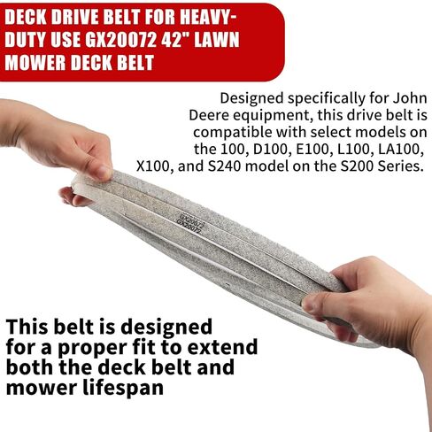 GX20072 حزام محرك سطح السفينة مقاس 42 بوصة للاستخدام الثقيل متوافق مع John Dee-re L100 L102 L105 L107 L108 L110 L111 L115 L118 L120 LA100 LA105 LA110X110 X120 X145 D100 D105 D110 D120 in Kuwait