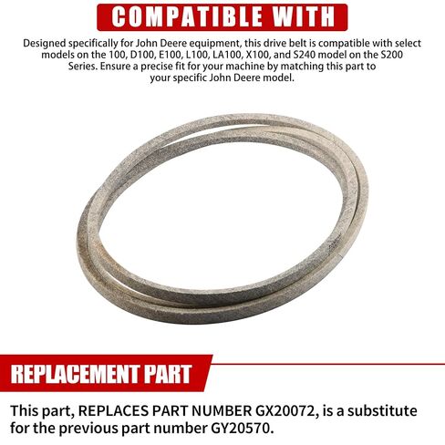 GX20072 حزام محرك سطح السفينة مقاس 42 بوصة للاستخدام الثقيل متوافق مع John Dee-re L100 L102 L105 L107 L108 L110 L111 L115 L118 L120 LA100 LA105 LA110X110 X120 X145 D100 D105 D110 D120 in Kuwait