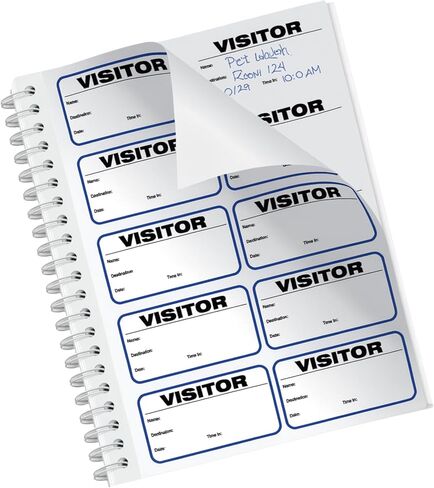 Threshold Visitor Badge Sign-in Book (500 Badges) | Name Tag Stickers | Hospital, Office, & Secretary Supplies | School Visitor Passes | Visiting Tag for Hospital | Visitor Badges in Saudi Arabia
