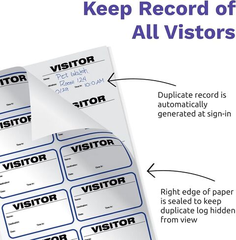 Threshold Visitor Badge Sign-in Book (500 Badges) | Name Tag Stickers | Hospital, Office, & Secretary Supplies | School Visitor Passes | Visiting Tag for Hospital | Visitor Badges in Saudi Arabia