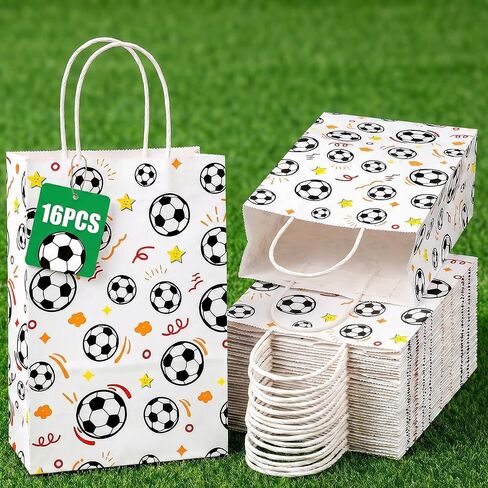 VGOODALL 16 Pack Soccer Party Party With Bandles ، 5.5 "x2.8" x8 "Goodie Treat For For Kids ، Decorations Sports Thisp ، Home Giping Supplies Supplies in Kuwait