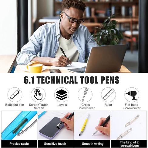 30Pcs Multitool Pen Bulk 6 In 1 Multi Tool Pen with Ruler, Level Gauge, Ballpoint, Stylus, Screwdriver Slotted Screwdriver for Men Husband Father's Day Birthday Halloween Christmas Thanksgiving Gifts in Kuwait
