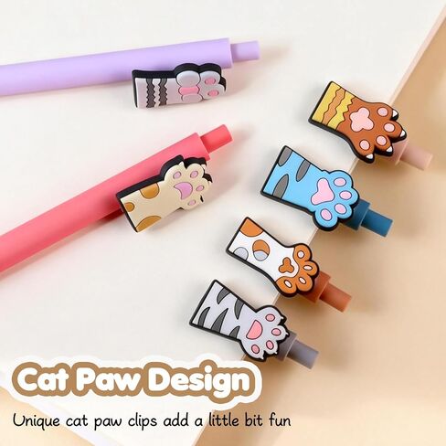 6 قطع من أقلام كاواي اللطيفة، هدايا لمحبي القطط للنساء، أقلام حبر سوداء ممتعة للوازم المكتبية in Kuwait