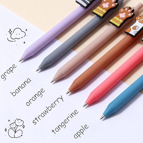6 قطع من أقلام كاواي اللطيفة، هدايا لمحبي القطط للنساء، أقلام حبر سوداء ممتعة للوازم المكتبية in Kuwait