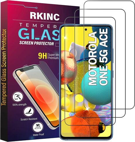 RKINC Screen Protector [3-Pack] for Motorola Moto G Stylus (2020), Tempered Glass Film Screen Protector, 0.33mm [LifetimeWarranty][Bubble-Free][Anti-Scratch][Anti-Shatter] in Saudi Arabia