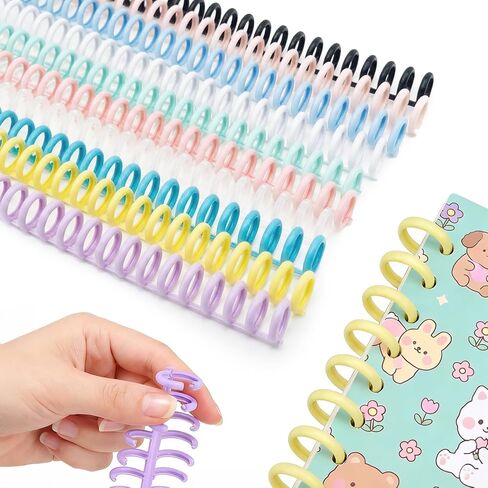 10 PCS Comb Binding Spines,30 Rings Click Plastic Spiral Binding Coils,Easy to Adding Pages for Binding Letter Size,A4,DIY Notebook for Student, 3/7inch Diameter,Multi-Color, Binds Up to 80 Sheets in Saudi Arabia