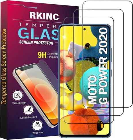 RKINC Screen Protector [3-Pack] for Motorola Moto G Stylus (2020), Tempered Glass Film Screen Protector, 0.33mm [LifetimeWarranty][Bubble-Free][Anti-Scratch][Anti-Shatter] in Saudi Arabia