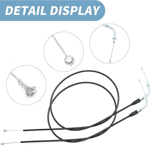 48.3" Motorcycle Throttle Cable Set, Stainless Steel Braided Extended Throttle Idle Cable Kit Replacement for Harley Breakout Deuce FXSTB FXSTC FXSTD Night Train 12" Handlebar in Saudi Arabia