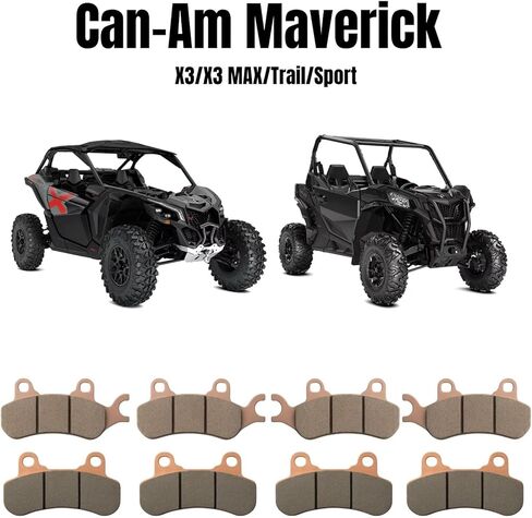 Sintered Brake Pads Comaptbile with Can-Am Maverick X3, MAX, Sport, Trail 2017-2026, Full Set of Front & Rear in Kuwait