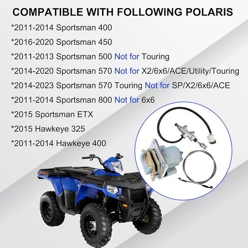 الفرجار الخلفي والأسطوانة الرئيسية وخط خرطوم الفرامل الممتد متوافق مع Polaris 800 570 500 450 400 ETX Hawkeye 325 400 2011-2014 OEM # 1911415 1911688 1912301 1911671 1913040 in Saudi Arabia