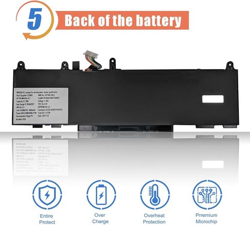 ASODI N7HT0 52Wh Laptop Battery Compatible with Dell Latitude 15 9510 9520 Latitude 9520 2-in-1 Series N7HTO TVKGH V5K68 08NFC7 089GNG HYMNG 0HYMNG N2NLL 0PKW00 7.6V 6500mAh in Kuwait