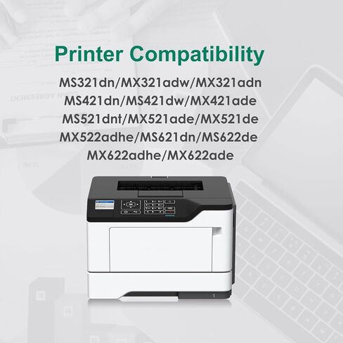 خرطوشة حبر سوداء عالية الإنتاجية 56F1000 مُعاد تصنيعها متوافقة مع طابعات Lexmark 56F1000 56F1H00 56F1X00 56F1U00 لطابعات MS321 MS421 MS521 MS621 MS622 MX321 MX421 MX521 MX522 MX622 (6000 صفحة) ) in Kuwait