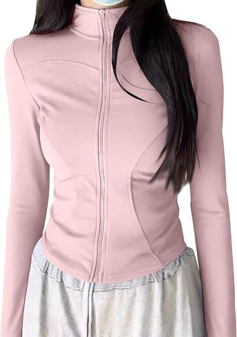Sun Protection Clothing Women UV Protection Full Zip Jackets Long Sleeve Sun Shirt Lightweight Athletic Jackets in Kuwait