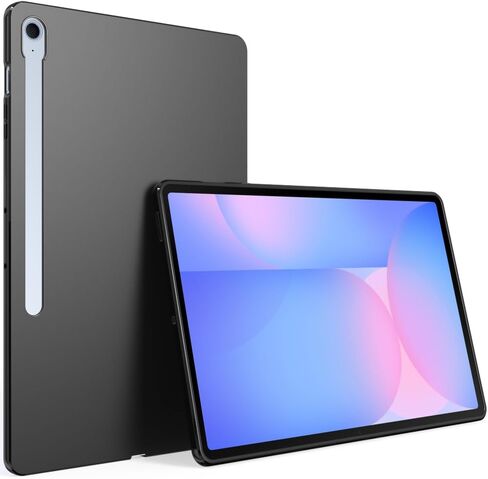 Puxicu Case for Galaxy Tab S8 Plus Case (2022) and Galaxy Tab S7 Plus (2020), Slim Design Matte TPU Rubber Soft TPU Protective Cover for Samsung Galaxy Tab S8 Plus/S7 Plus/ S8+/ S7+ 12.4 Inch-Black in Saudi Arabia