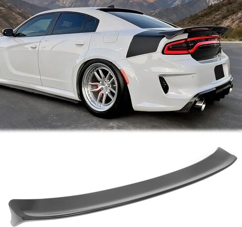 FREEMOTOR802 Compatible with 2015-2023 Dodge Charger Trunk Spoiler, Redeye Style Carbon Fiber Print ABS Plastic Exterior High Kick Duckbill Rear Trunk Spoiler Wing Tail Lid 1PC in Kuwait