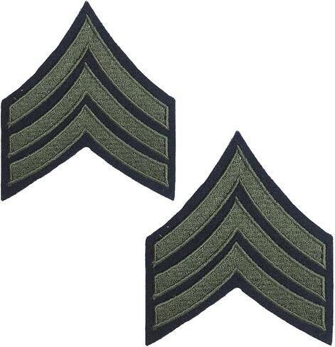 Epic Militaria Pair of Reproduction World War 2 US Army Olive Rank Patch (Sergeant) in Kuwait