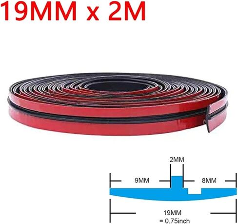 Car Rubber Seals Edge Sealing Strips Auto Window Edge Roof Windshield Sealant Protector Sealing Strip Sound Insulation Tape(19mm x 2m) in Saudi Arabia