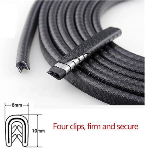 Car Door Edge Protector Guard U Shape Edge Seal Strip Universal Anti-Scratch Weather Strip Waterproof Soundproof Sealing Strips(5m white) in Saudi Arabia